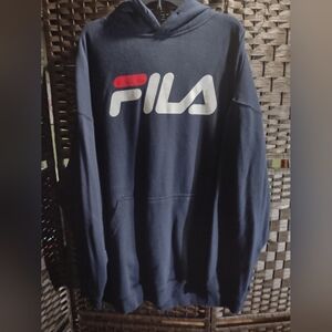 Fila Men's Big & Tall Classic Pullover Hoodie Navy Blue 5XL